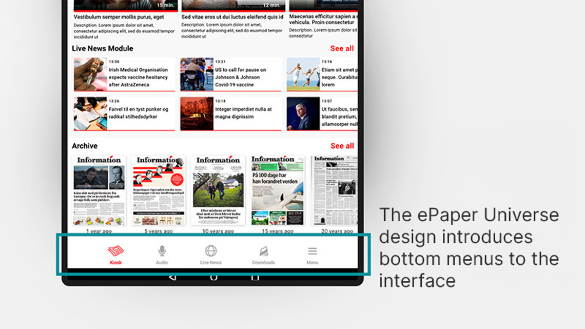 How the ePaper Universe design strengthens the user experience